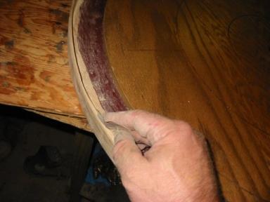 Hand sanding inside rail